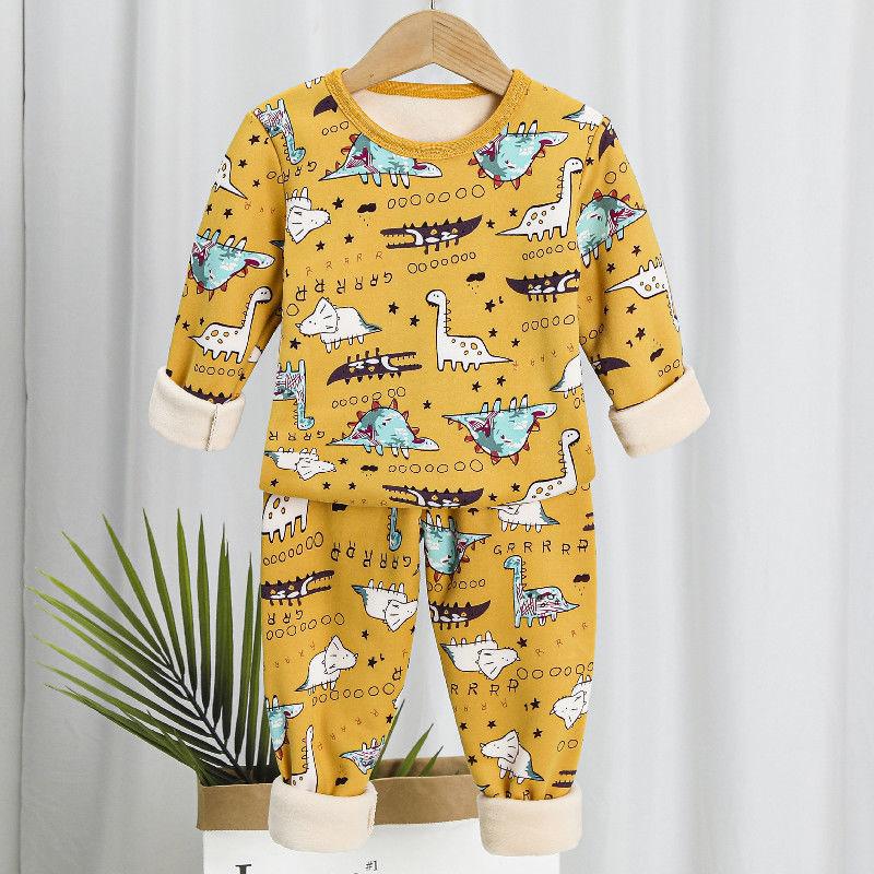 Children's Thermal Underwear Suit Baby Fleece Autumn Clothes Long Pants Boys Thermal Clothes Girls Pajamas Baby Clothes Winter