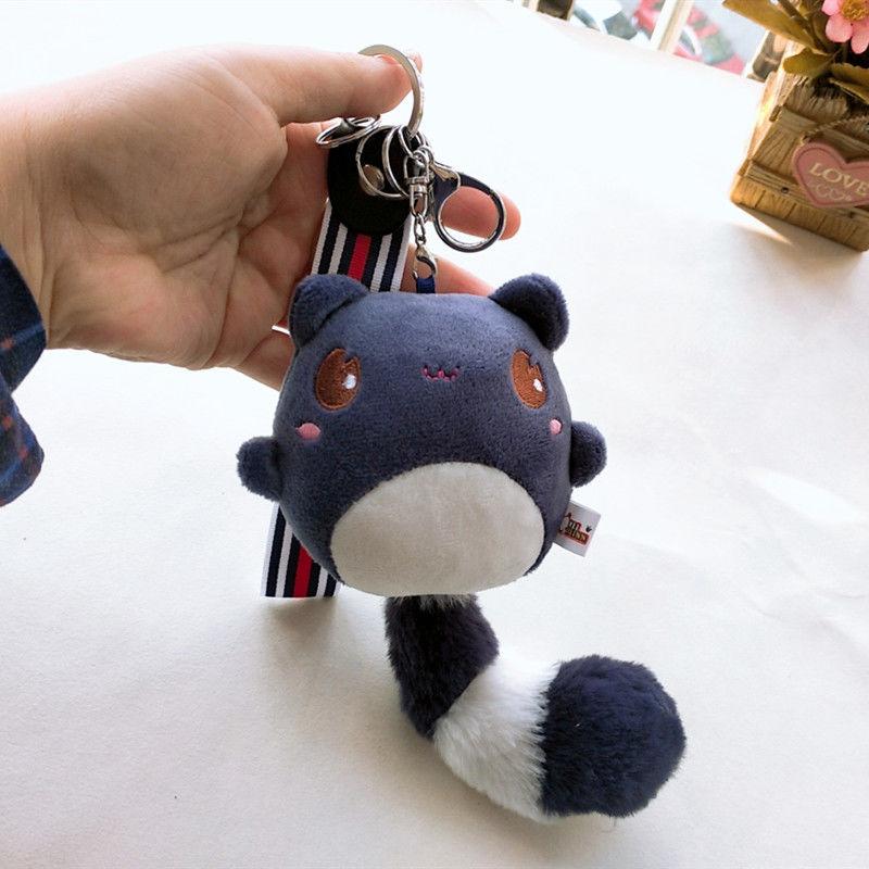 Creative Small Plush Bear Cute Little Schoolbag Pendant Lovely Long Tail Plush Doll Children's Gift Plush Toy Car Key Ring