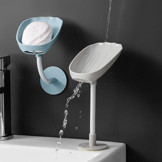 Soap Dish Drain Free Punching Household Toilet Bathroom Kitchen Vertical Suction Cup Wall Hanging Soap Holder Soap Shelf