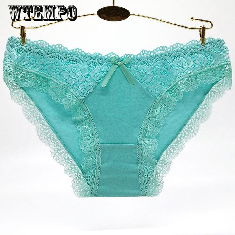 6 Pcs/Lot Cotton floral Lace Panties Everyday Briefs Lingerie woman underwear thongs