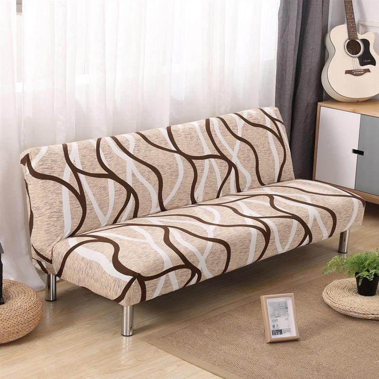 Magic Sofa Cover Without Armrest Folding Sofa Bed Cover  Elastic Furniture Protector Slipcover Couch Cover Armless Sofa Covers for Living Room