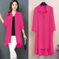 Chiffon Shirts Women's Large Size Mid-Length Three-quarter Sleeve Cardigan Outer Sunscreen