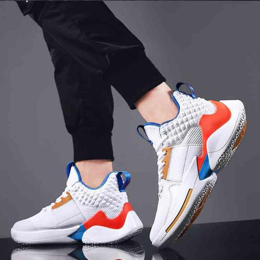 Plus Size 39-45 Summer Men High-top Sneakers Women Casual Running Basketball Shoes Students Breathable Shockproof Non-slip Shoes