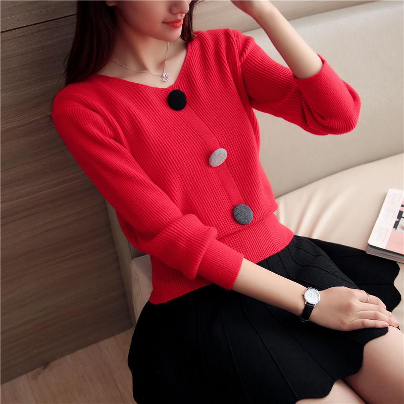 Women Knitted Sweater Cardigan Coat Spring Autumn Casual V-neck Long Sleeve Sweater Jacket