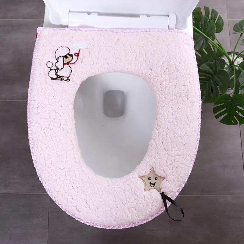 Toilet Mat Household Two-piece Chain Soft Plush Washable Thick Fashion Suit Four Seasons Universal Toilet Cover