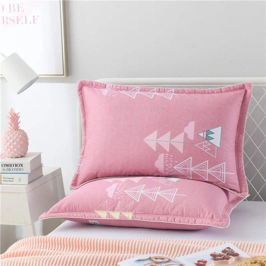 48x74cm Pillowcase Thick Pure Cotton Pillowcase Double Queen Size Bedroom Printing Pillowcase Bedding Two Pieces