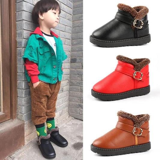 Winter Children's Snow Boots Boys' Short Boots Women's Waterproof Non-slip Boots Middle and Small Children's Shoes