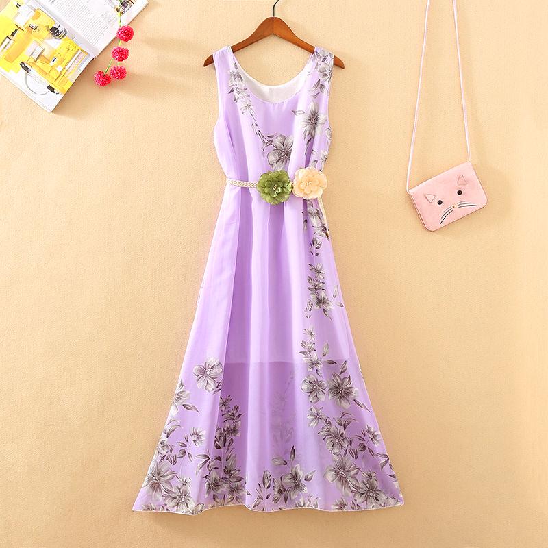 Fashion Bohemian Maxi Dresses Women Summer Elegant Floral Dress Long Sundress Vacation Beach Dress