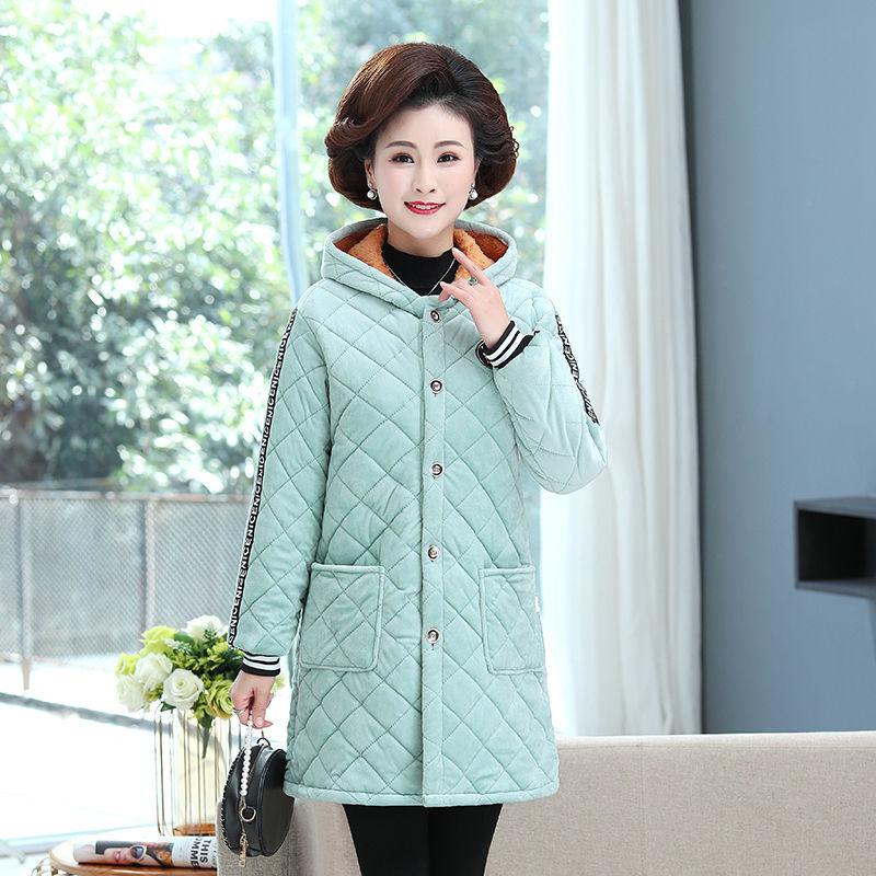 2021 Winter Three-layer Plus Velvet Plus Cotton Overalls Long-sleeved Cotton-padded Jacket Women's Plus Size Jacket Overalls Mid-length Warm Top