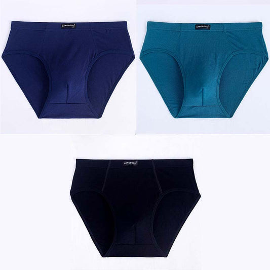 3 PCS Loose Large Size Men's Underwear Bamboo Fiber Triangle Shorts Multi Color Match