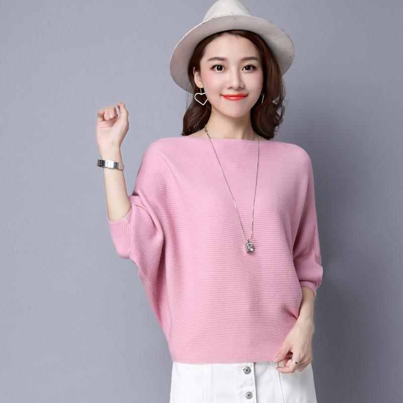 Knit  Pullover Sweater Women's Batwing Sleeve Sweater Coat Loose Large Size Batwing Sweater Short Outer Wear