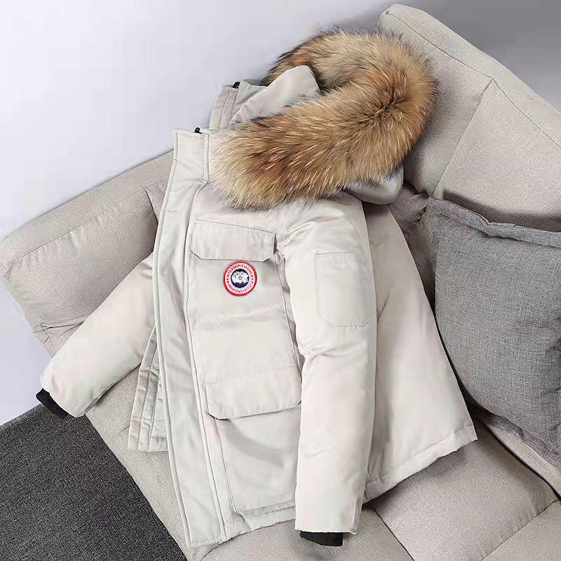 Mid-length Thick Down Jacket Lovers Suit Tooling Men's Jacket White Duck Down Goose Down Windproof Student Padded Jacket