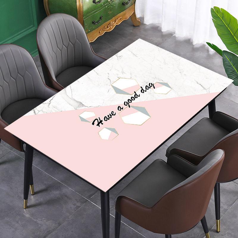 Printing Table Mat Waterproof and Oil-proof Disposable Tablecloth Nordic Pvc Crystal Plate Light Luxury Soft Glass Coffee Table Mat