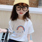 Summer Kids Cute Printing T Shirts Short Sleeve Tops Korean Style O-neck Loose T Shirts For Children Girls