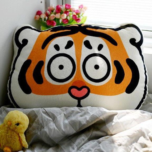 Cute Fat Face Little Tiger Pillow Car Waist Sofa Cushion Office Pillow Boys and Girls Birthday Gifts Children's Pillow Toys