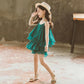 Girls Summer Dress Western Style Baby Children's Dress Chiffon Suspender Skirt Little Girl Princess Dress