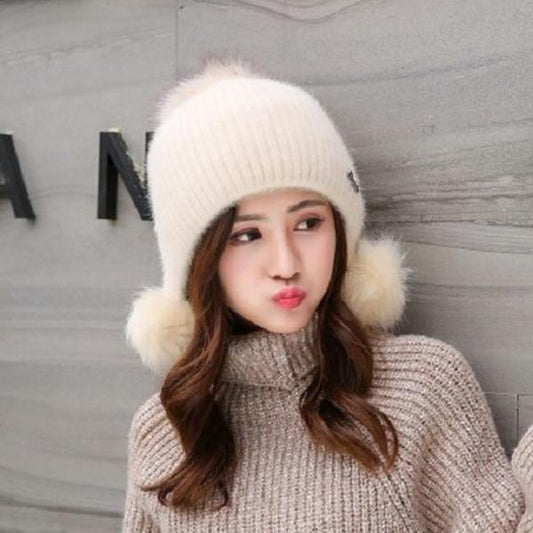 Trendy wild hat Windproof hat Autumn winter Warm hat Thick hat Fashion Woman hat Plush Cotton hat