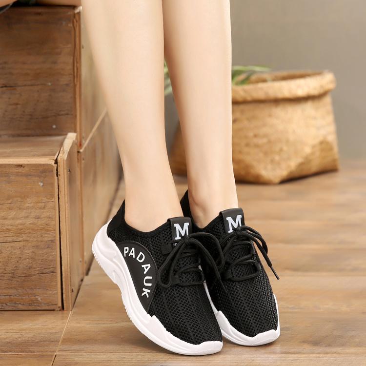 Cloth Shoes Women's Shoes Net Shoes Solid Color Breathable Casual Shoes Sports Running Shoes