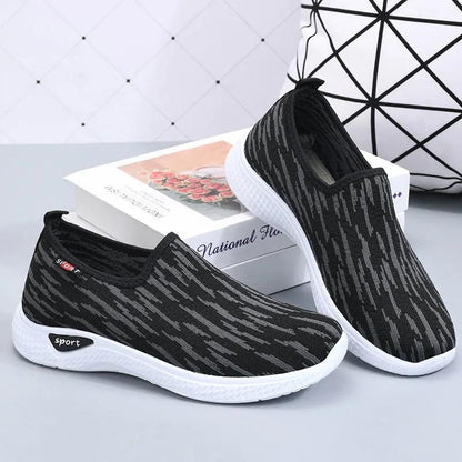 Spring and Autumn Slip on Flat Walking Shoes Women's Shallow Mouth Casual Sneakers Breathable Non-slip Soft Bottom Sports Shoes Driving Shoes