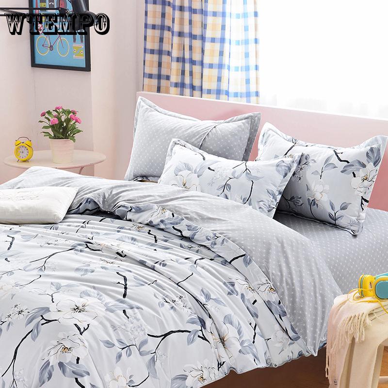 Concise Style Plants Bedding Sets Bed Sheet Duvet Cover Pillowcase Bedclothes