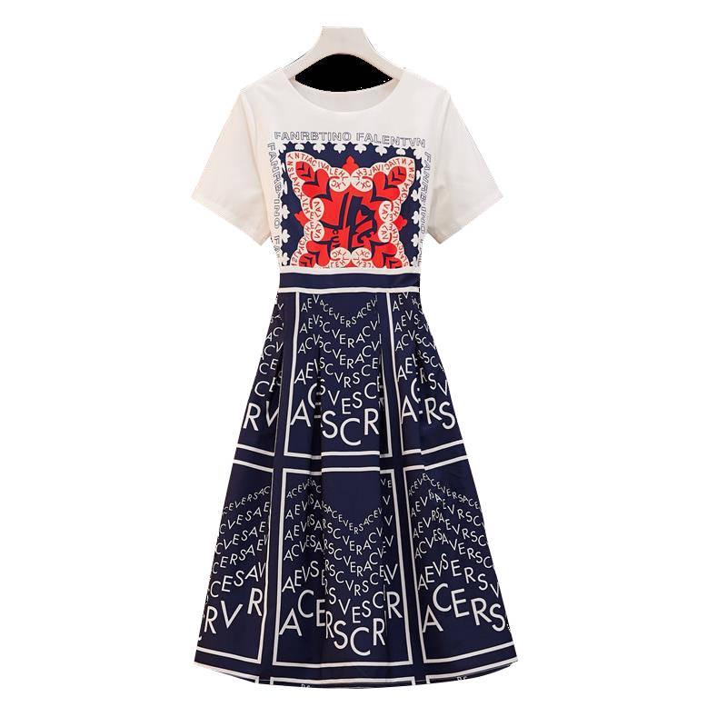 Pofulove Women's Plus Size Dress Summer Print Dress Loose Skirt Bohemian Vacation Beach Party Dress