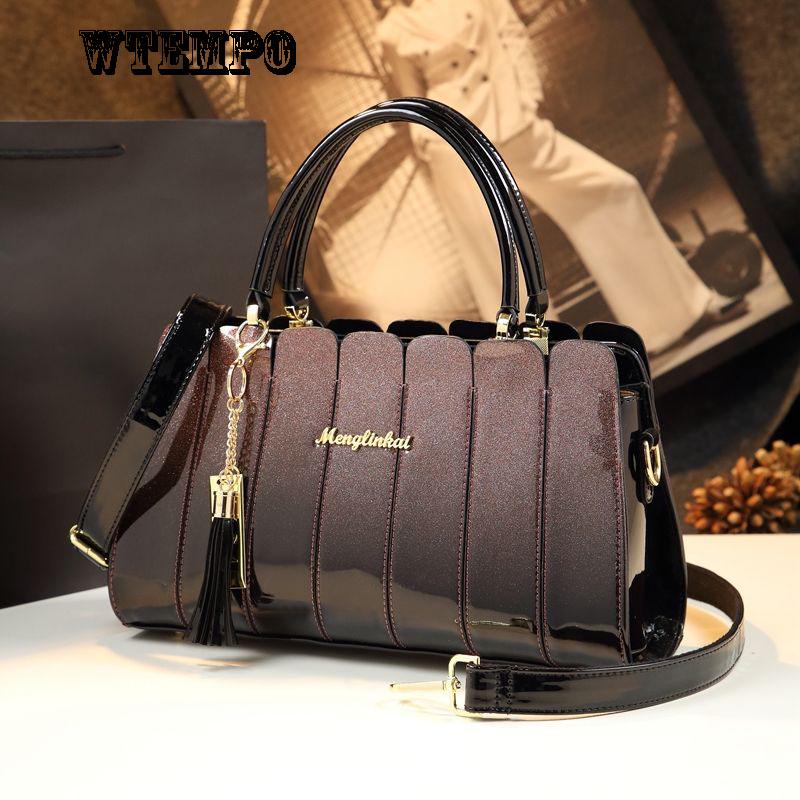 Crossbody shoulder bag simple casual ladies bag fashion fashion patent leather