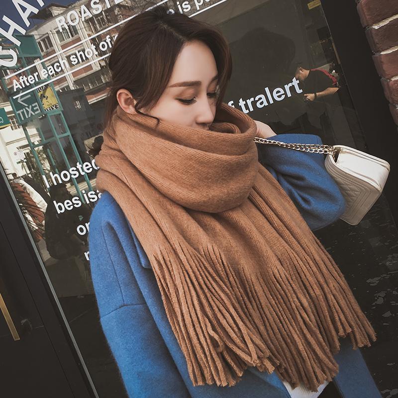 Women's Winter Scarves Tippet Wraps Wool Ladies Scarf Women Classic Neckerchief Shawls