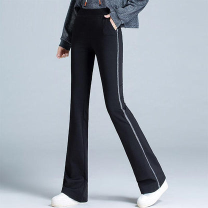 Sports Micro Flared Pants Women Loose All-match High Waist Bottoming Casual Pants Autumn and Winter Wide Leg Ladies Trousers