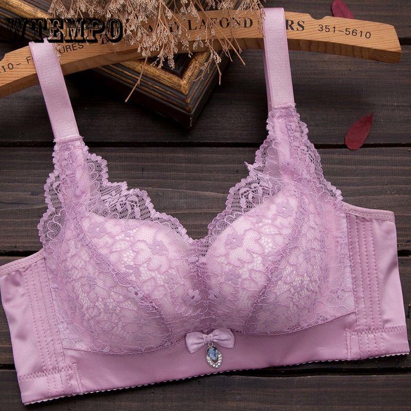 Sexy Bra Floral Lace Bra Bustier Sheer Top Seamless Bralette Transparent Cup Wireless Bras Brassiere