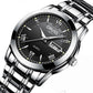 Men Quartz Watches Stainless Steel Band Business Watch Luminous Casual Wristwatch