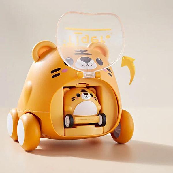 Children's Educational Toys Cartoon Button Catapult Car Toys Small Animal Inertia Toy Car Fall-resistant Cute Pet Modeling Toys