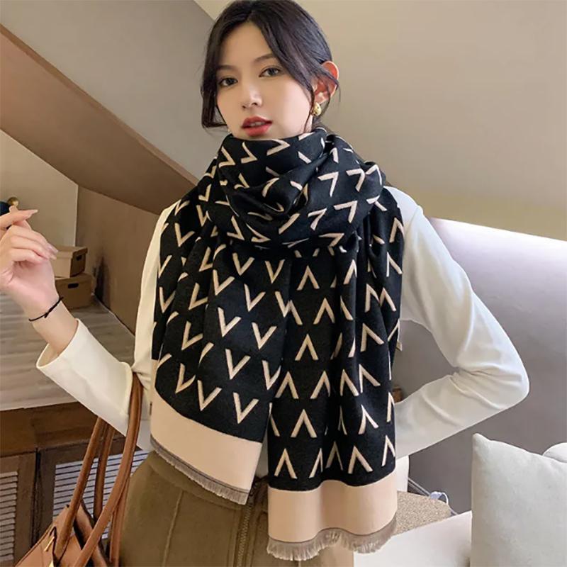 Scarf Female Winter Korean Version of Wild Thick Warm Bib for Fall and Winter Long Shawl Dual-use Scarf