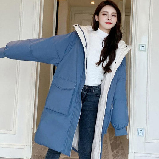 Winter Down Cotton-padded Jacket Women's Korean Mid-length Winter Jacket Large Size Thick Padded Coat