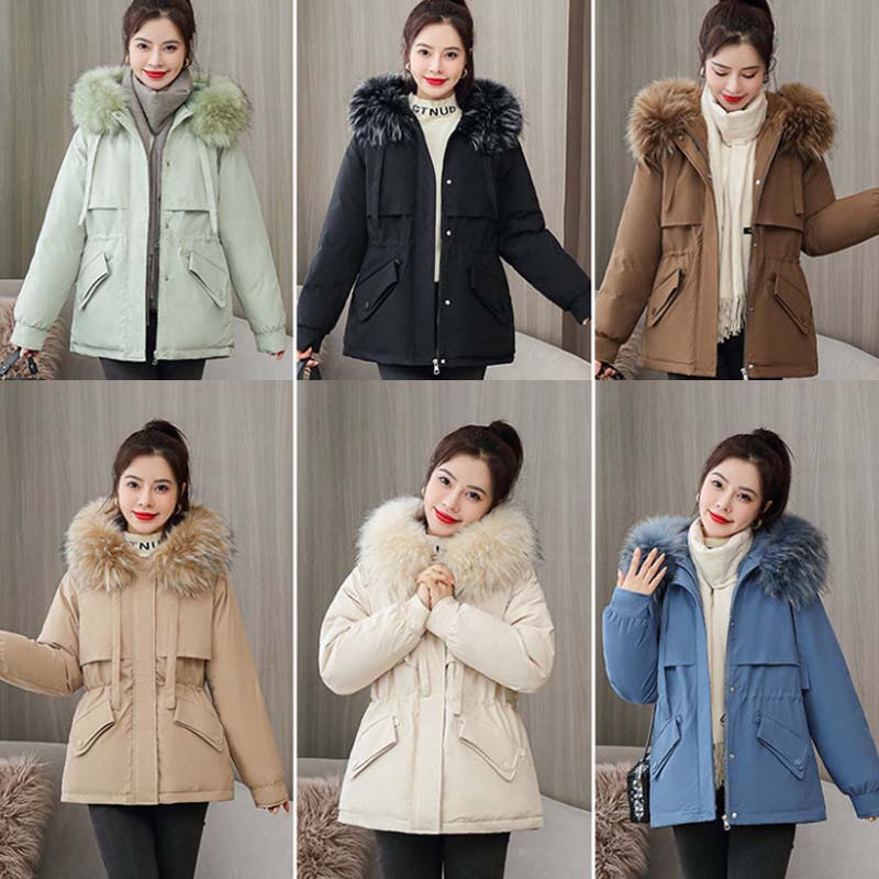 Autumn and Winter Large Cotton-padded Jacket Women's Hooded Pie Overcoming Down Jacket Women's Thickened Warmth Casual Waist Coat