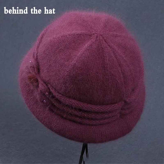 Hat Women Winter Warm Hat Wool Knitted Hat Plus Velvet Thickening Old Man's Cotton Hat