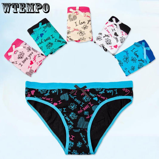 6 Pcs/lot Underwear Women Sexy Cotton Letter Panties Butterfly Shorts Intimate Goods Lingerie