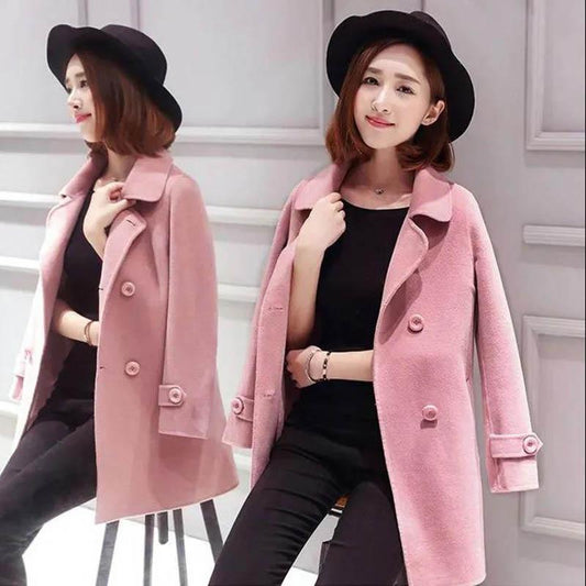 Woolen Coat Mid-length Women's Autumn Slim Slimming All-match Coat Woolen Coat Trend