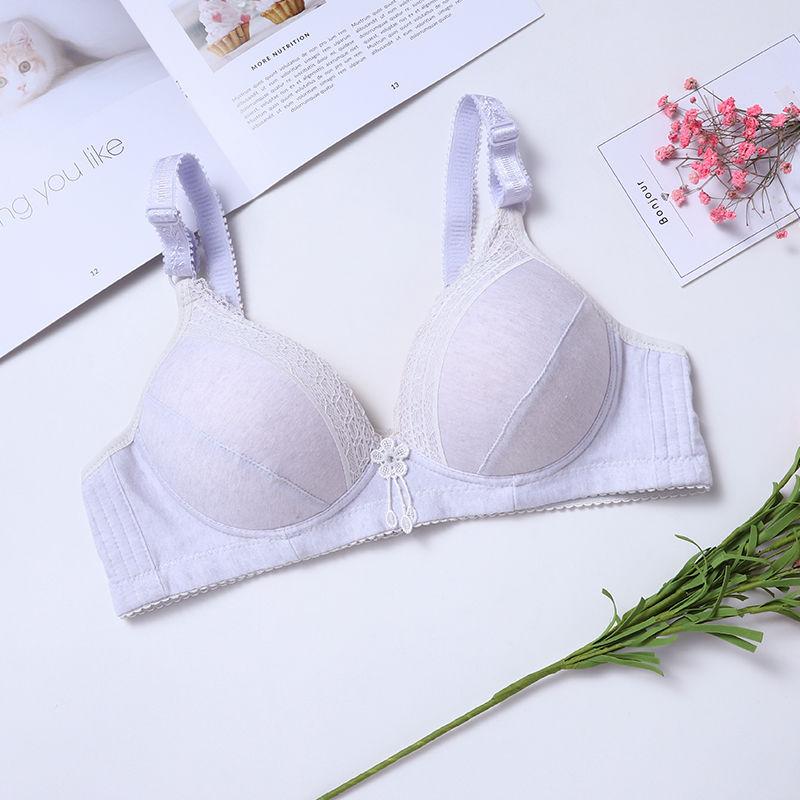 Large Size Gathered Comfort No Steel Ring Bra Middle-aged and Elderly Fat Ladies and Mothers Ladies Underwear