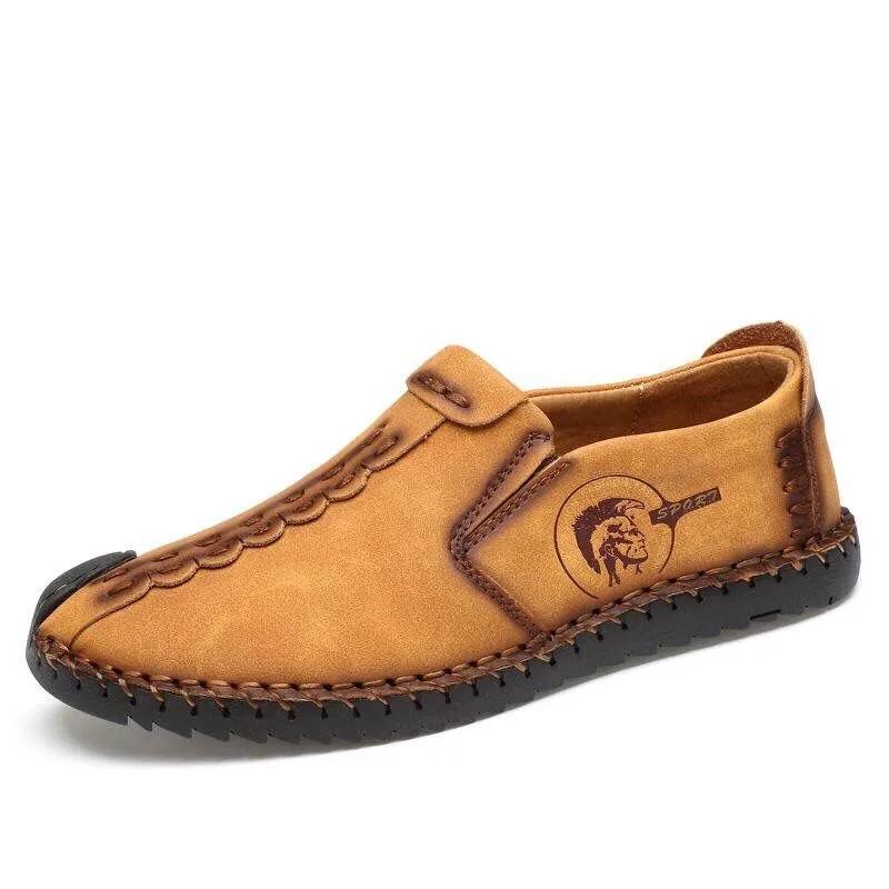 Men's Leather Shoes Casual Slip-On Leather Shoes Leather Men's Shoes Driving Shoes Soft Sole Breathable Loafers