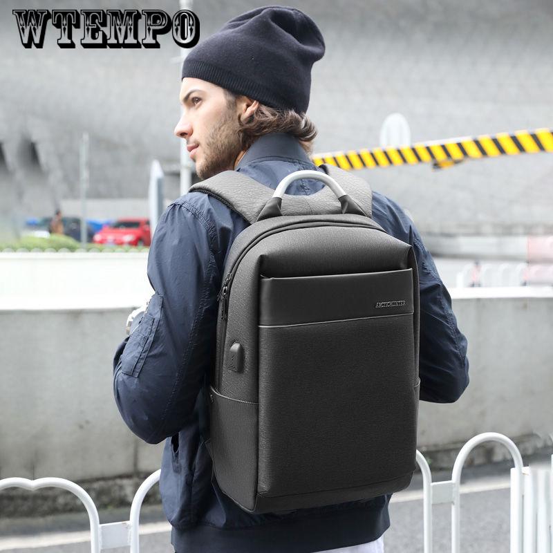 PU Leather Men's Shoulder Bags Fashion Travel Backpack Men Business Laptop Backpack School Boys Bag