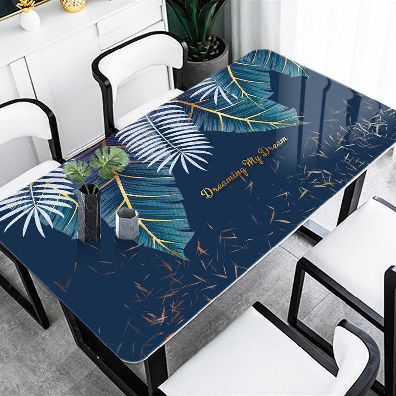 Coffee Table Mat Soft Glass PVC Tablecloth Waterproof Anti-scald Oil-proof Disposable Plastic Table Mat Thick Crystal Plate Tasteless