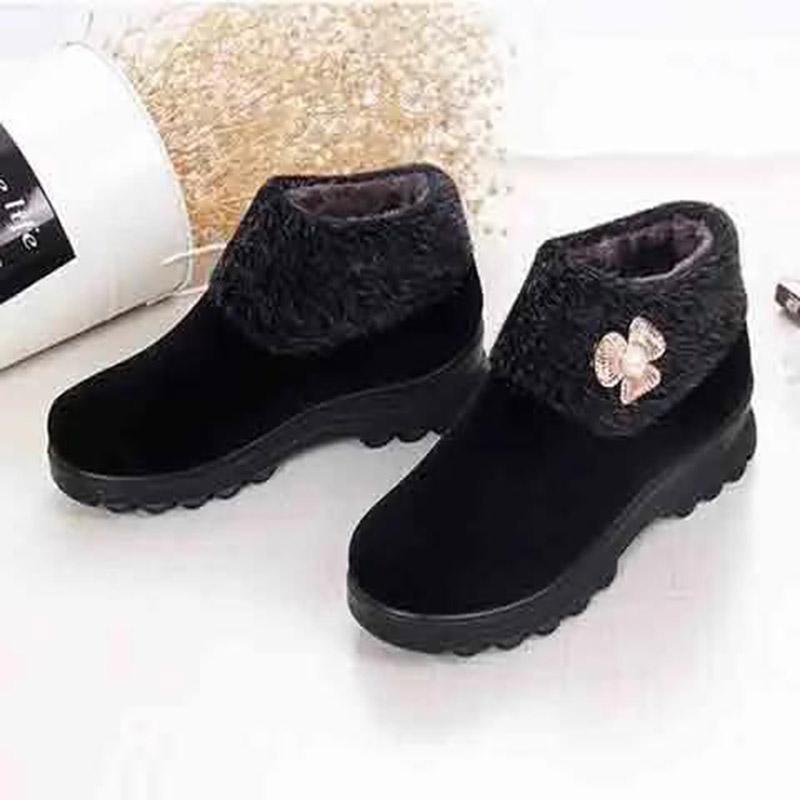 Winter Plus Velvet Thick Warm Women's Shoes Non-slip Middle-aged and Elderly Grandma Cotton Shoes Cotton Boots