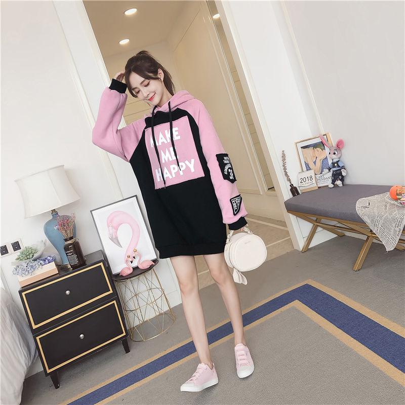 Large size long sleeve warm hooded Top Autumn winter sweater cotton women Sweatshirt wild