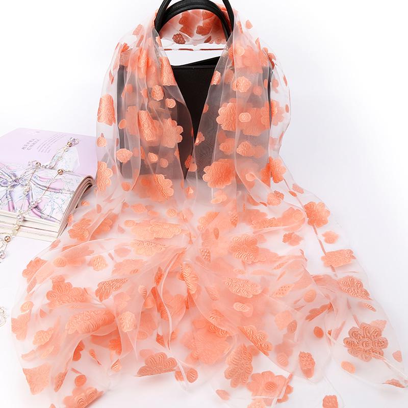 Scarf Women Fashion Flowers Scarves Elegant Lady's Beach Cove Up Winter Scarf for Women Shawl