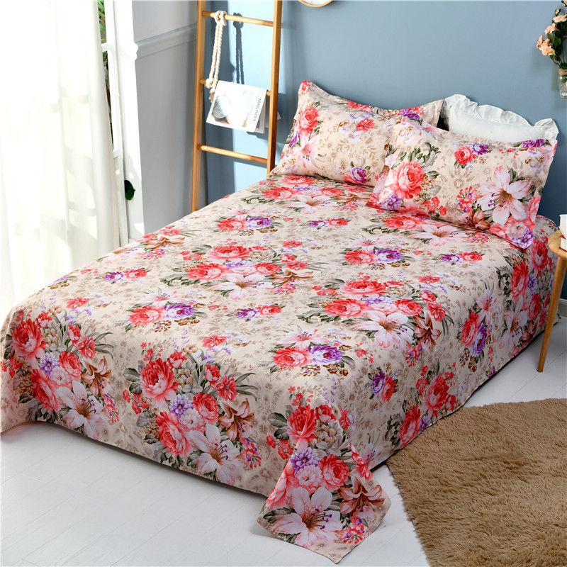 Bedding, Home Textiles, Simple Wind, Bed Sheet, Pillowcase, 3-piece Set, Cotton Bed Sheet, Good Air Permeability, Can Be Mechanically Washed