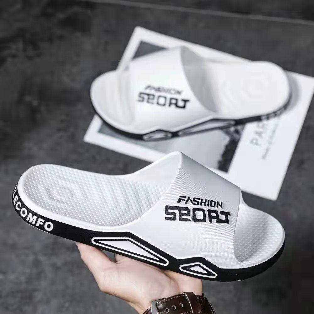 Men's Slippers Non-slip Thick-soled Wear-resistant One-word Slippers Personality Trend Home Bathroom Sandals and Slippers