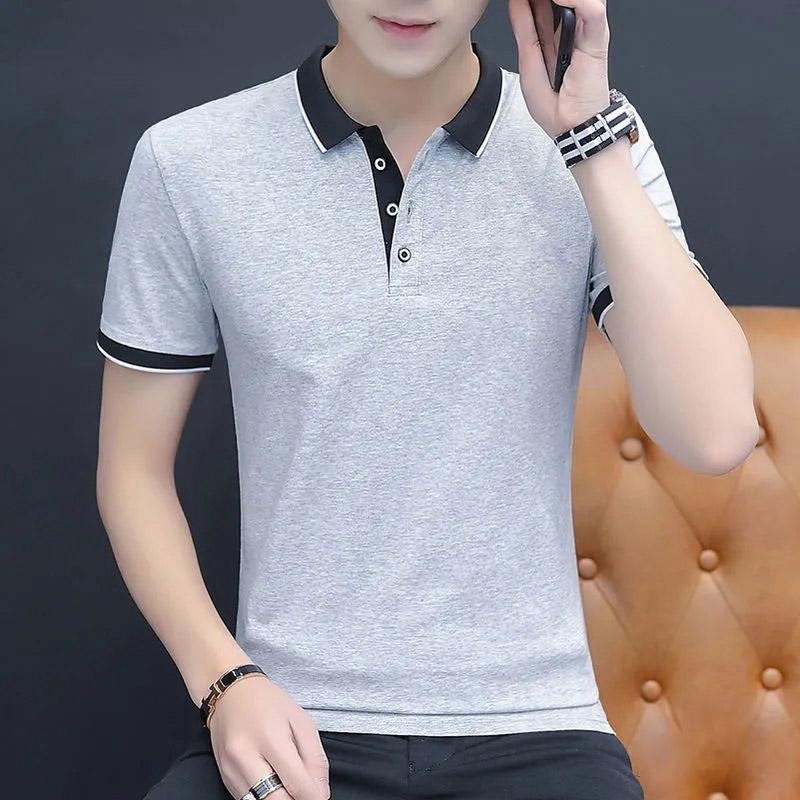 Summer New POLO Shirt Men's Short-sleeved T-shirt Lapel Collar Loose Plus Size Men's T-shirt Top