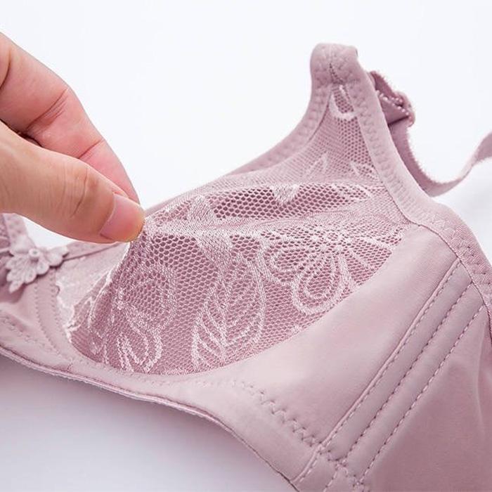 Women's Underwear Large Size Bra Thin Without Steel Ring Gathered Anti-sagging Breathable and Comfortable