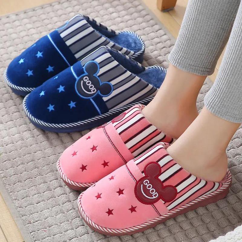 Winter Large-size Thick-soled Cotton Slippers Home Non-slip Indoor Cotton Slippers Women's Warm Thick Cotton Mop