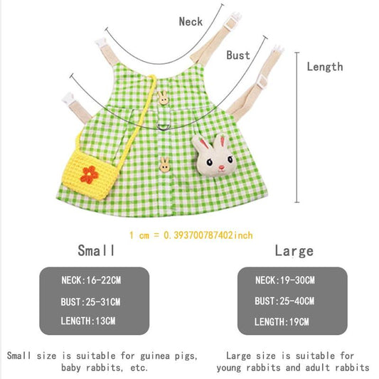 Cute Bunny Cat Pet Vest Accessories Outdoor Leash Rabbit Clothes Harness Strap Leash for Rabbit Dress Clothes Harness for Rabbit